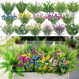 24Pcs Artificial Flowers and Plants,UV Resistant & No Fade Fake Plastic Green... Green Plant