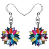 Enamel Alloy Sunflower Flower Earrings Dangle Plants Charms Jewelry Party Favors Sunflower