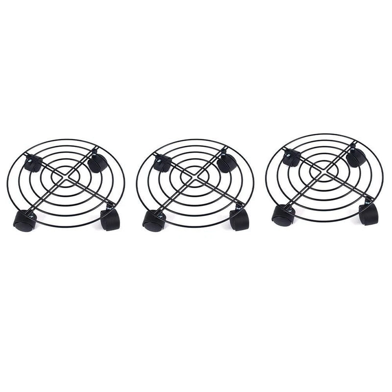 Metal Plant Cart Set of 3 Rolling Flower Pot Trolleys for Indoor and Garden Use Garden Plants