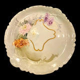 Lrg Vtg Haviland & Co Limoges France Purple Pink Carnation w/Gold Accent Platter Carnation