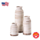 Ceramic Vase Set of 3, Farmhouse Decorative Vase for Pampas Grass, Beige.... Pampas Grass