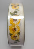 Members Mark Premium Wired Edge Ribbon 1.5 Inch White Yellow Daisies Daisies
