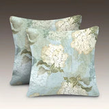 2 PC SET  Vintage French Inspired Hydrangea Botanical  Pillow Covers  20"x20" LG Hydrangea