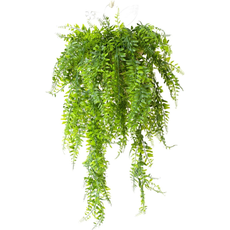 Plastic 5 Head Green Persian Leaves Artificial Hanging Vine for Home Decoration Green Plant
