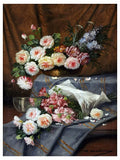 Carnation Rose Flowers M. Carlier Tile Mural Kitchen Backsplash Marble Ceramic Carnation