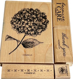 Stampin Up! "Because I Care" Wood Mounted Rubber Stamp Set Hydrangea Hydrangea