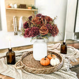 Artificial Autumn Silk Flower Bouquets Set 2 Bunches Roses and Hydrangeas Hydrangea