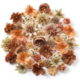 Fake Flower Heads Bulk - Coffee Silk Daisy & Rose Fall Artificial Flower for ... Daisies