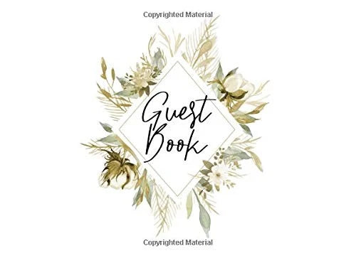 GUEST BOOK: MODERN PAMPAS GRASS AND DRIED FLOWERS By Vintage Light Press **NEW** Pampas Grass