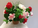 Vintage 1990s Silk potted geranium/peonies Silwick Peony