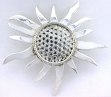 Sunflower Sun Flower 2 2/3 Inch .925 Sterling Silver Pin Brooch EBS4829/41423 Sunflower