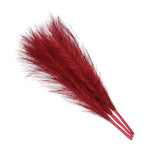 Faux Pampas Grass Fake Pampas Grass Decor, 17.7"/45cm / Red / 3 Pcs Pampas Grass