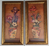 Pair of Pamela Gladding Flower Framed Prints 23" X 11" Iris Hydrangea Poppy Hydrangea