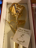 (New) Living Gold Co. USA Real Rose Dipped in 24K Gold w/ Cert of Authentication Roses
