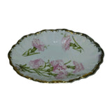 Vintage Hutschenreuther Selb Bavaria Floral Trinket Dish Pink Carnations Gold Carnation