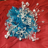 Quincea–era Bouquet Blue/ Silver with Hair Accessory- Ramo De Quincea–era Bouquet