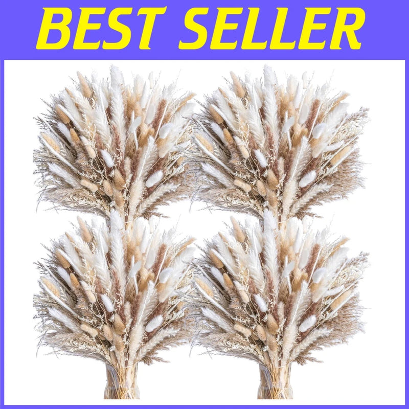 White & Beige Pampas Grass Bouquet - 440 Count Pampas Grass