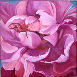 Original Acrylic Painting on Canvas Peony Flower Wall Decor Peony
