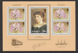 UK - JERSEY 1986 JERSEY LILIES  Minisheet , Block MNH - LILY LANGTRY [Singer] Lily