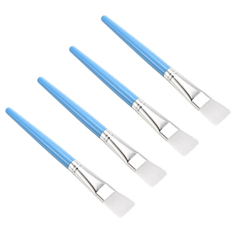 4-pack succulent cleaning brushes, blue handles, white bristle heads