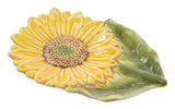 6" Ceramic Sunflower Spoonrest - Flower Spoon Holder - Sunflower Kitchen Decor Sunflower