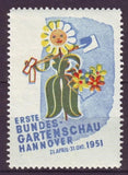 u1374/ Germany Poster Stamp Label # The Sunflower Flower Girl Women Sunflower