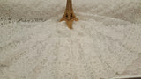 White Lace Embroidery Fabric By Yard Guipure Double Scalloped Flowers Floral Flowering Plants