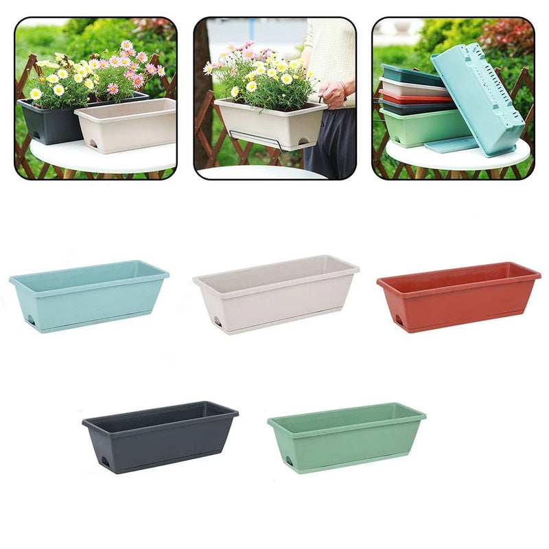Efficiently Designed Plastic Plant Boxes with Trays for Clean Gardening Garden Plants