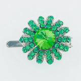 Sunflower Magnet Hair Clip Hairpin  Rhinestone Crystal Flower Barrette Green 32 Sunflower