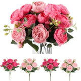 4 Bundles Artificial Peony Flower Silk Fake Flowers Bulk for Home Wedding Decor Peony