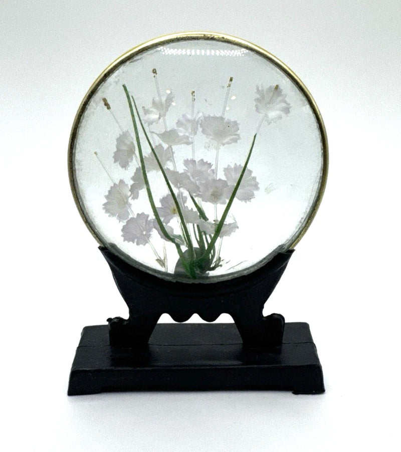 Domed Faux Dried Flowers Round Convex Display Art Dried Flower