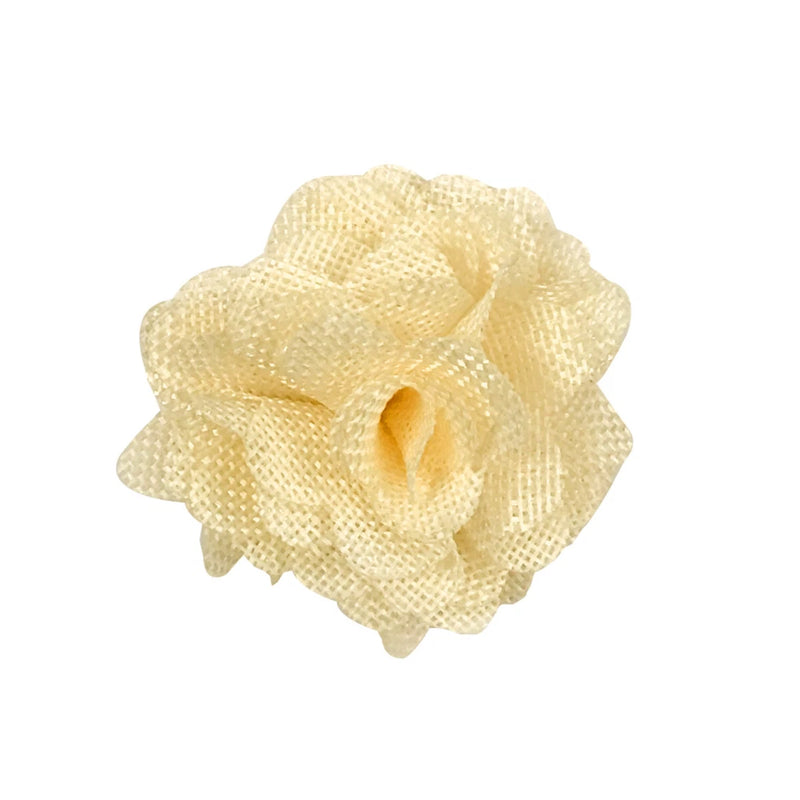 Wrapables Shabby Chic Burlap Rose Flower 3 Inch Diameter (Set of 12), Champagne Bouquet