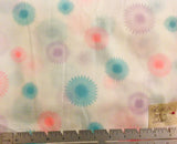 Vintage Pastel Floral Dots Cotton Fabric By the Yard Flowering Plants