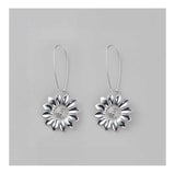 Retired Avon Studio 1886 Sunflower Drop Earrings Silvertone New In Box Sunflower