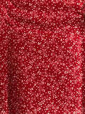 VTG Tiny Ditzy CALICO White Florals & Dots on Red  by Cranston Cottagecore BTFQ Flowering Plants