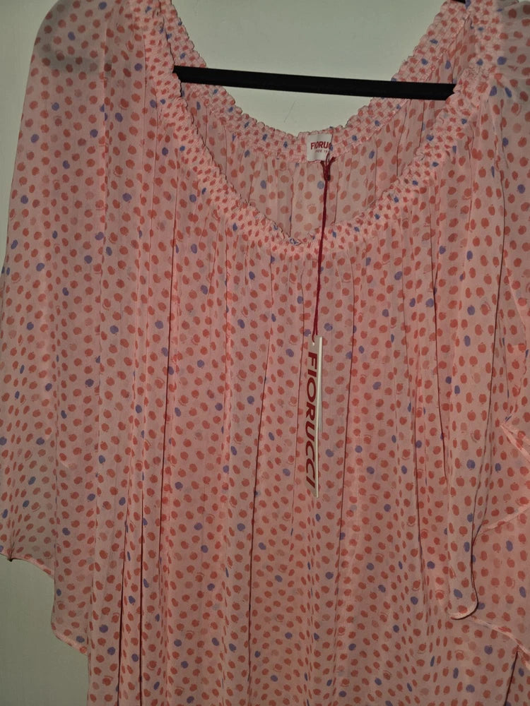 NWT Womens FIORUCCI CAMICIA Batwing  BLOUSE Roses