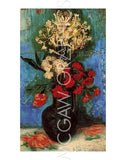 Vase With Carnations And Flowers, Van gogh, Wall Decor Home Art Print 19" x 13" Carnation