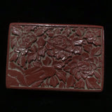 Chinese Vintage Lacquerware Exquisite Peony Flower Jewelry Box Keepsake Box Art Peony