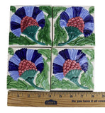 The Winchester Tile Company "CARNATION BDR" Flower Tile Made in ENGLAND Handmade Carnation