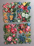 VINTAGE Flower TULIP Rose HYDRANGEA German Die Cut Scrap Ephemera Hydrangea