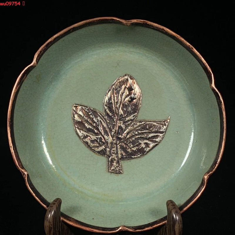5.8 "Old Chinese Song Dynasty Inlaid Silver Flower Pattern Sunflower Mouth Wash Sunflower