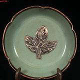 5.8 "Old Chinese Song Dynasty Inlaid Silver Flower Pattern Sunflower Mouth Wash Sunflower