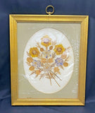 Vintage Framed Dried Pressed Flowers Floral Picture 12 1/2" x 10 1/2" Dried Flower