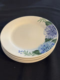 Royal Norfolk Blue Hydrangeas Set of Four Dessert Plates Hydrangea