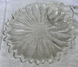 Vintage Hazell Atlas Clear Glass Sunflower 10Ó Luncheon Plate & Cup Sunflower