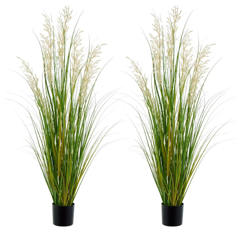 Plant 47in120cm Tall 2pk Grass, Onion Artificial Greenery Floor Plants Faux Pampas Grass