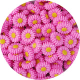 2x DAISY silicone beads BUBBLEGUM PINK 22mm DIY flower sunflower keychains kids Sunflower