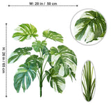 Monstera Plant Plastic Leaf Small fake plant Potted Ornamental indoor Artificial Green Plant