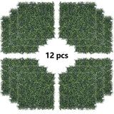 12 Pieces 19_19'' Artificial Boxwood Panels Grass Wall Backdrop Decor Green Green Plant