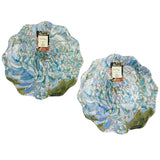 Nicole Miller Melamine Dinner Plates Set of 2 Blue Floral Peony Hydrangea Gold Hydrangea